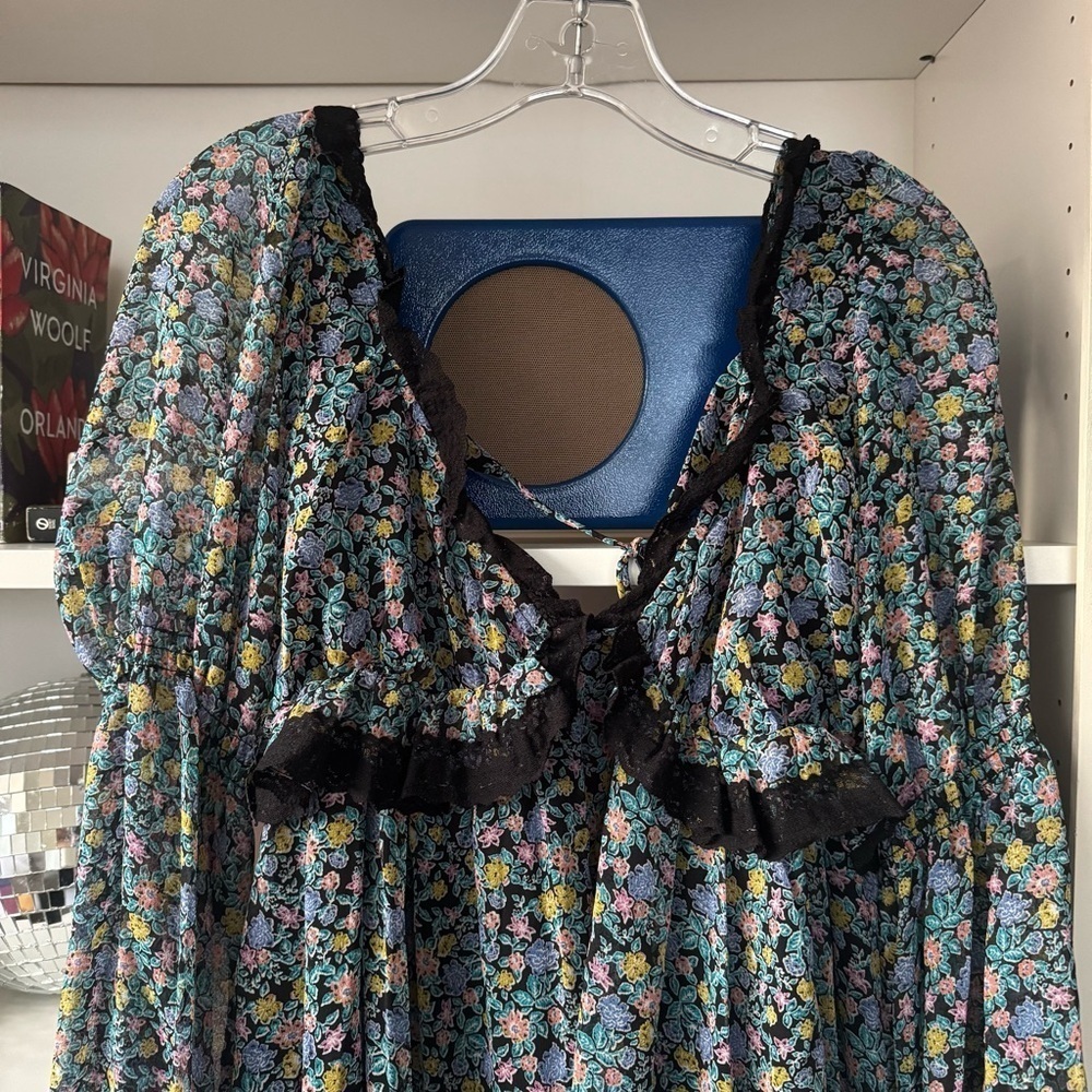 FREE PEOPLE Floral Pennie Mini Babydoll Dress - Picture 6 of 10